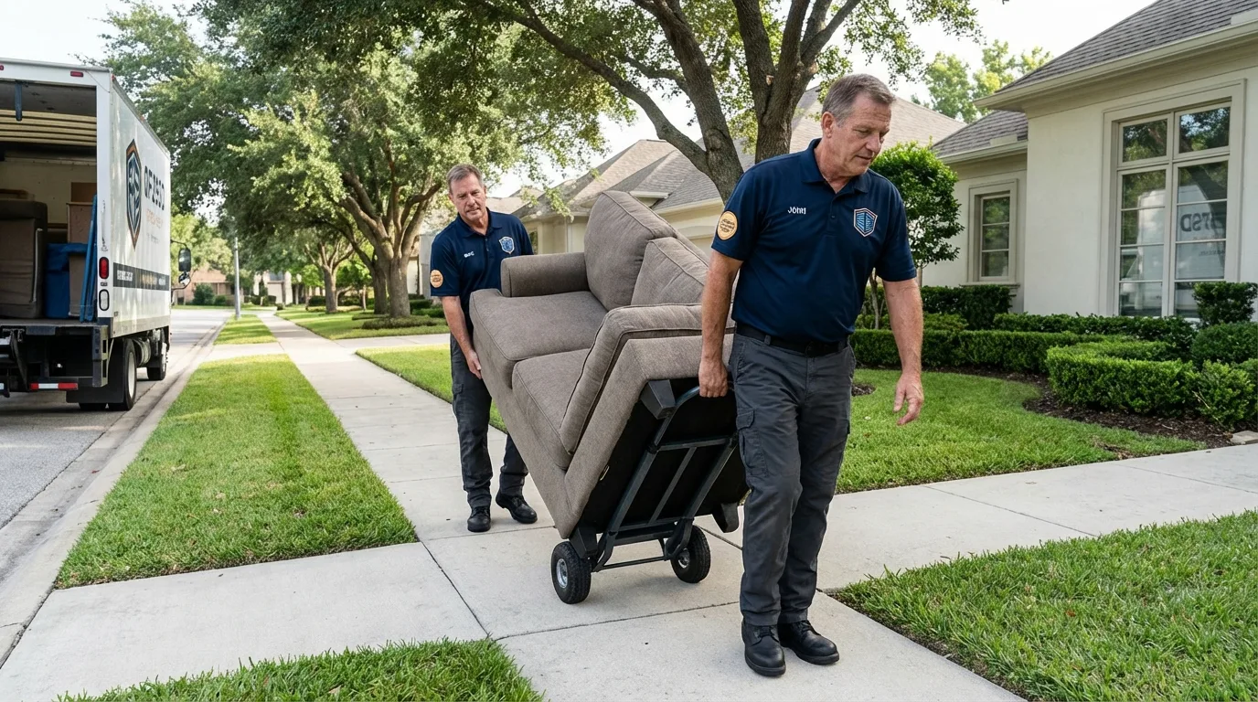 Local residential moving crew loading furniture in Las Piedras, PR